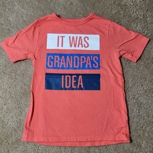 Kids Graphic Tee - Coral with Blue and White Accents